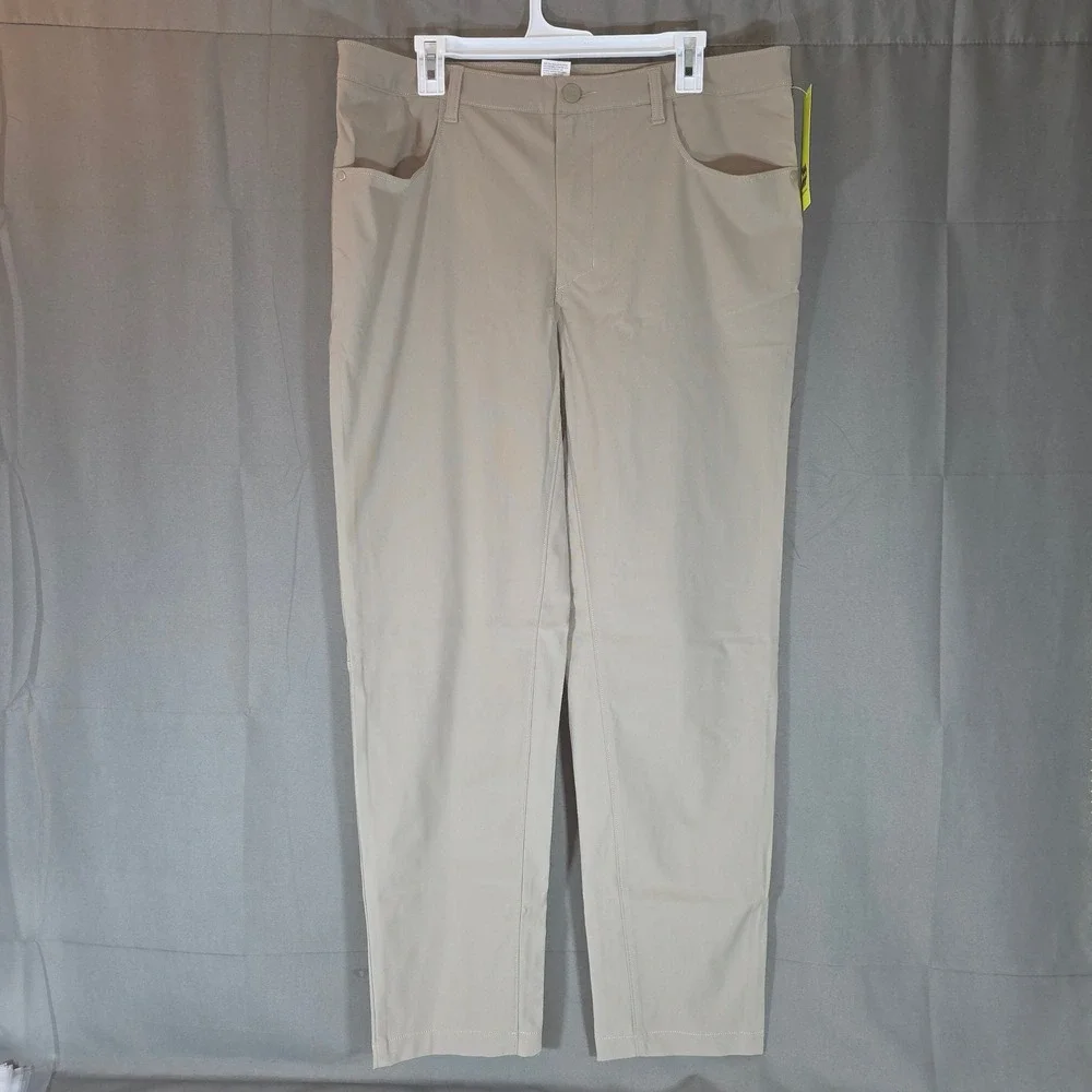 All in Motion Mens Golf Pants Tan 36x32 Recycled Polyester Stretch PID-3G91G4